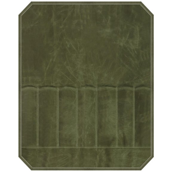 Heavy Duty Waxed Canvas Chef Knife Storage Roll Bag With 7 Slots, Waterproof And Durable (Dark Green,Excluding knife tools)