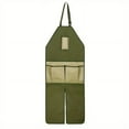 thumbnail image 1 of Heavy-Duty Waxed Canvas Work Apron with Multiple Pockets for Gardening Cooking Woodworking, Adjustable Crossback Design, Chest & Hip Tool Storage, Durable Utility Apron for Men & Women, 1 of 8