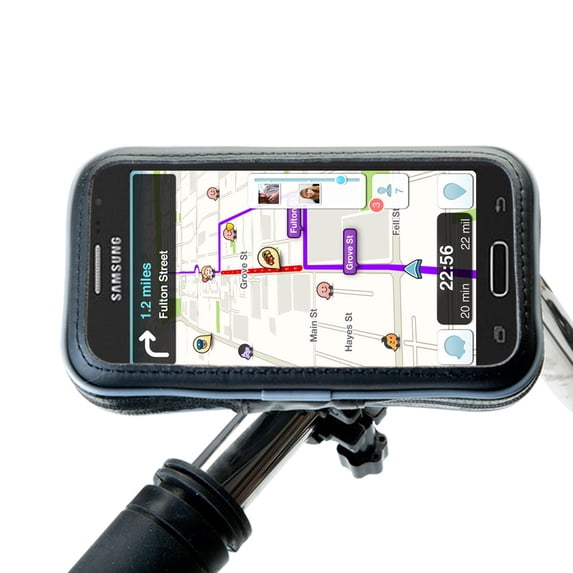 Heavy Duty Weather Resistant Bicycle / Motorcycle Handlebar Mount Holder Designed for the Samsung Galaxy Avant (SM-G386)