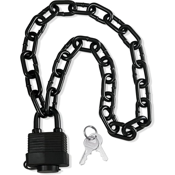 Heavy Duty Weather-Resistant Padlock with Chain, Anti-Theft Advanced Hardened Security Chain Lock for Fences, Backyard Gates, Motorcycles, Bicycles, Outdoor Furniture (Lock+Chain)