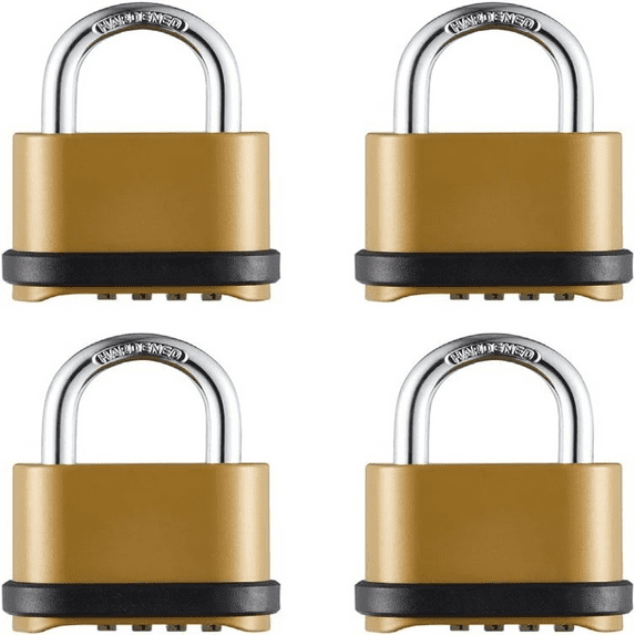 Heavy Duty Weatherproof Combination Lock, 4-Pack Outdoor Combo Lock,Resettable Combination Padlock for Gate,Shed,Storage Unit