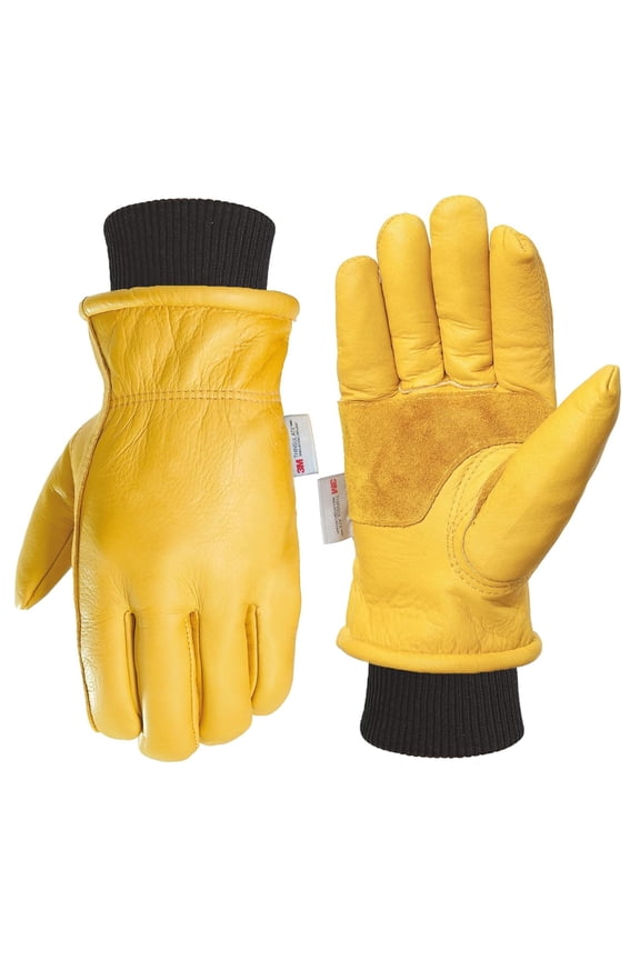 Heavy Duty Weatherproof Winter Gloves - Insulated with 3M Thinsulate, Puncture/Abrasion Resistant Cowhide for Men & Women