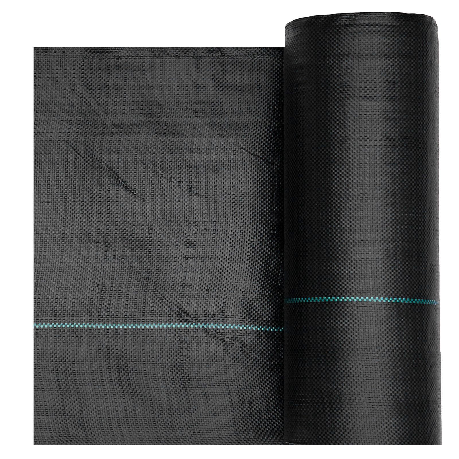 Heavy Duty Weed Barrier Fabric 2 Packs 3x50FT 3.2oz Woven Landscape Ground Cover Black Geotextile Weed Blocker for Garden Flower Bed Driveway Pathway Weed Control