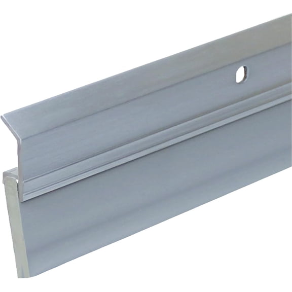 Randall Manufacturing Vinyl Door Sweep with Aluminum Holder, Draft Stopper Seal Strip, Weather Stripping, Grey, 3 ft
