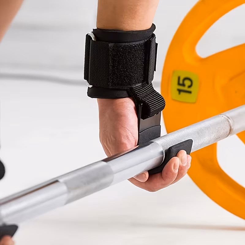 Heavy Duty Weight Lifting Hooks Padded Wrist Support Straps for Men Women, Non-Slip Hooks for Deadlift Pull-Ups Rows Strength Training