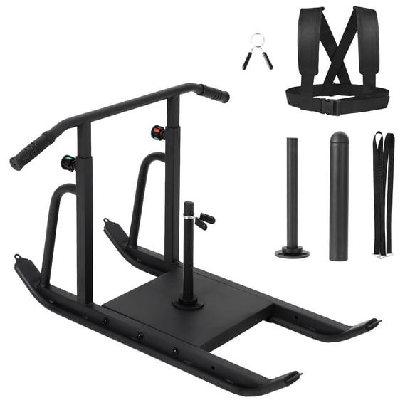 Heavy Duty Weight Sled for Training, 550LBS Capacity, 5-Level Adjustable Height, Push & Pull Sled, Fits 1" & 2" Plates, For Strength, Speed & Football Lineman Workouts, Ideal Gym Equipment