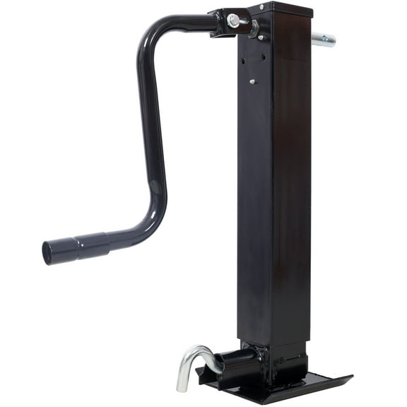 Heavy-Duty Weld-On Trailer Jack Black 11,000 lbs. Lifting Capacity Square Tube Construction Smooth Twin Thrust Operation For Heavy Trailers