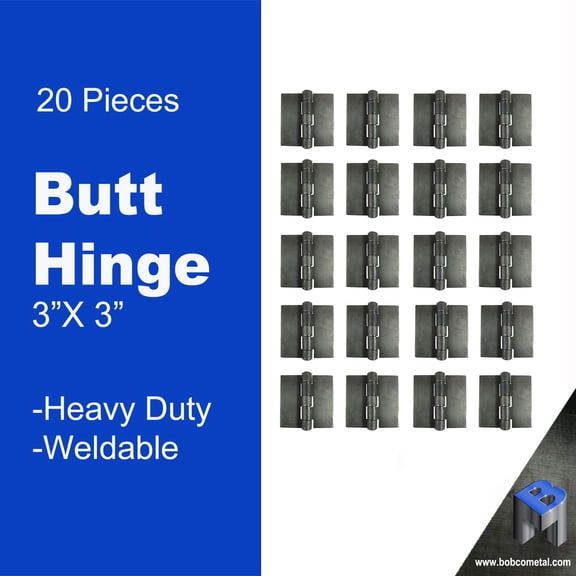 Heavy Duty Weldable Butt Hinges 3" x 3" - Steel Butt Hinges | 20 Pieces