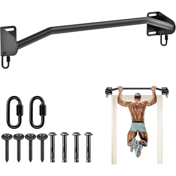 Heavy Duty Welded Pull Up Bar, Versatile Doorway Wall Mount, Joist Mounted, and Ceiling Mounted Chin Up Bars, Thick Metal Sturdy Construction for Full Body Workouts Support 500 lbs