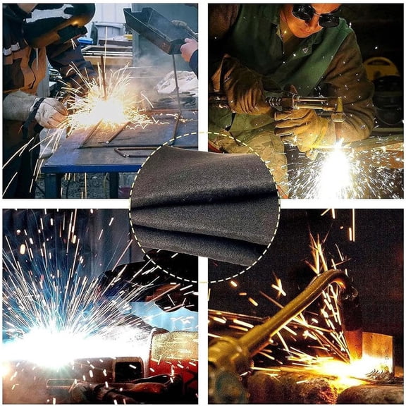 Heavy Duty Welding Blanket Fireproof 11.81*11.81In Welding Blanket Fireproof Tarp Heat Material Up to 1800°F Flame Retardant Fabric for Grill Stove Solder, Blanket