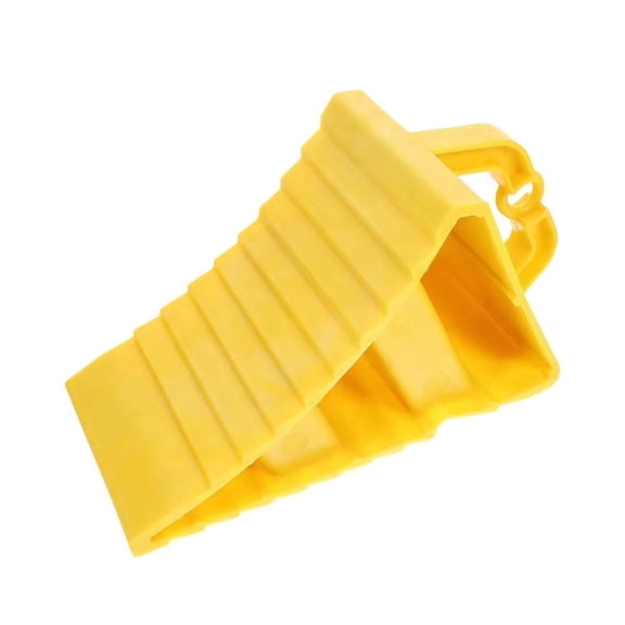 Heavy Duty Wheel Chock with Handle Universal Tire Stop Block for Cars & Light Trucks, Anti-Slip High Visibility Yellow