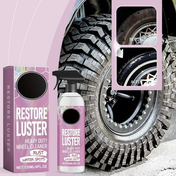 Heavy Duty Wheel Cleaner, Tire Decontamination, Non-aging, Dirty-proof Foam, Powerful Cleaning, Safe for Tires, Easy to Use, Restores Shine, Protective Film
