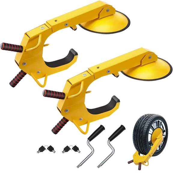 Heavy-Duty Wheel Lock Clamp Set for Trailers,RVs,Cars,Trucks,and SUVs-2-Pack Anti-Theft Tire Lock Security Solution