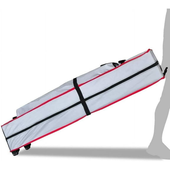 Heavy Duty Wheeled Bag Pop up Canopy Tent Universal Rolling Storage Bag with Handles for 10x10 Canopy Instant Tent (Light Grey)
