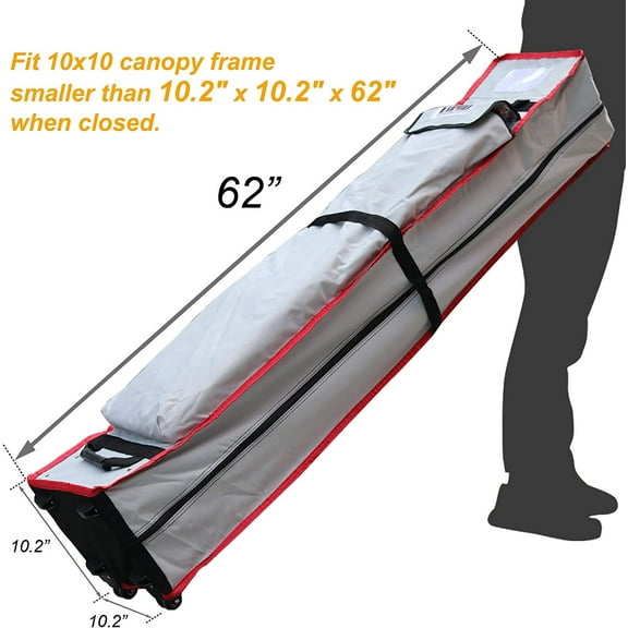 Heavy Duty Wheeled Canopy Storage Bag for 10x10 Tent - Light