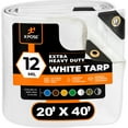 thumbnail image 1 of Heavy Duty White Poly Tarp 20' x 40' Multipurpose Protective Cover - Durable, Waterproof, Weather Proof, Rip and Tear Resistant - Extra Thick 12 Mil Polyethylene - by Xpose Safety, 1 of 5