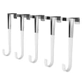 thumbnail image 1 of Heavy Duty White Silver Over The Door Hanger Hanging Rack 5 Hooks Organizer, 1 of 3