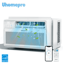 8,000 BTU Window Air Conditioner 4 Mode - Cools up to 380 Sq. Ft, 15-CEER, Energy Saving 38%, Uhomepro Air Conditioners w/ Washable Filter & Adjustable Window Fit