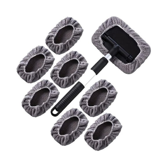 Heavy Duty Windshield Scraper with Handle, Fiber Brush for Cars Motorcycles Home Glass Surfaces