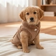 thumbnail image 1 of Heavy Duty Winter Dog Coat for Medium Dogs, Fleece Lined Warm Jacket with Snap Closure, Brown, Fits 20-30 lbs, 1 of 6