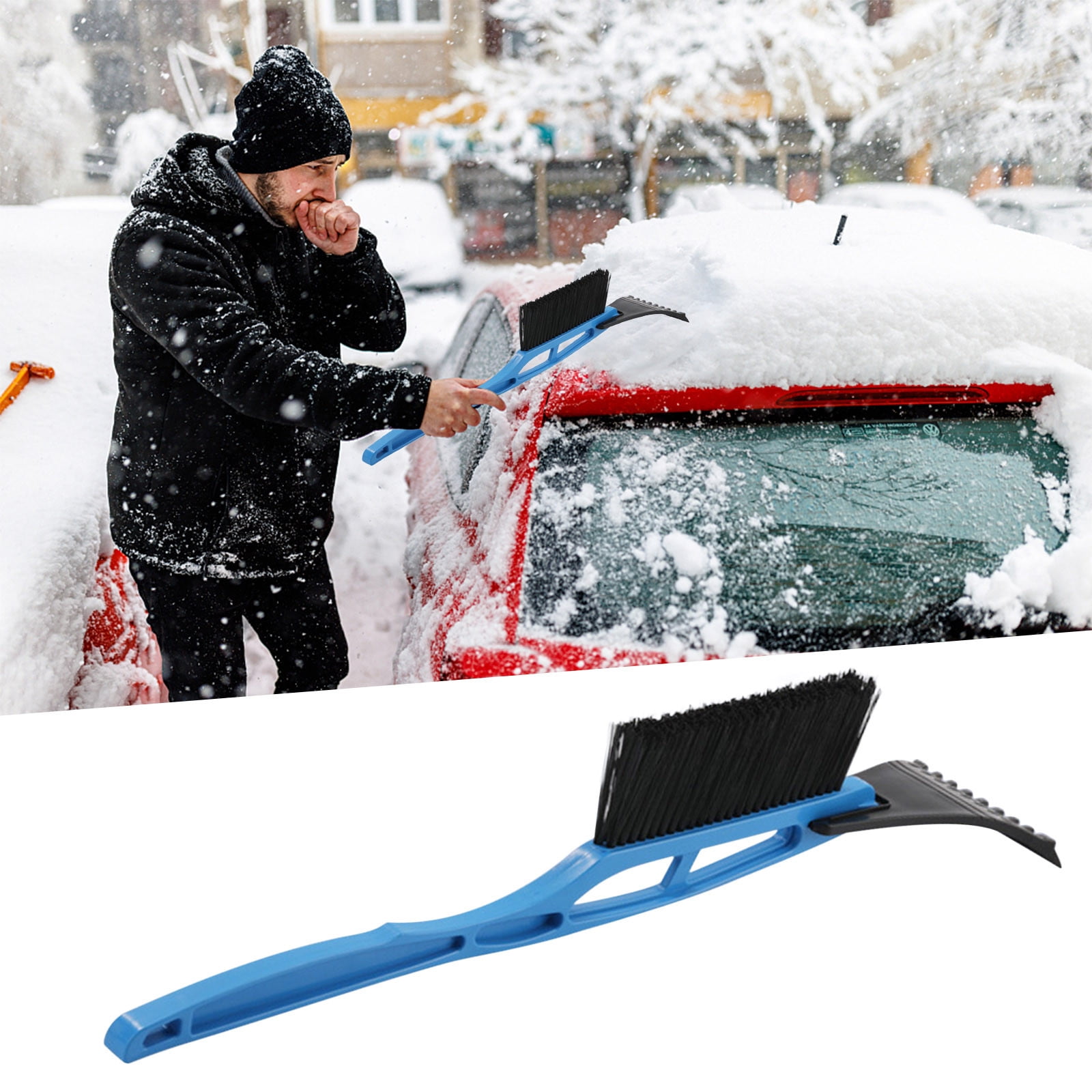 Heavy-Duty Winter Snow Shovel For Cars, Long Handle Beef Tendon Scraper ...