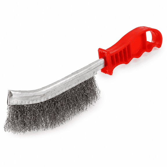 Heavy Duty Wire Hand Brush Stainless Steel Bristles Rust Paint Removal Tool New, 250mm Red,Steel brush Plastic handle Material