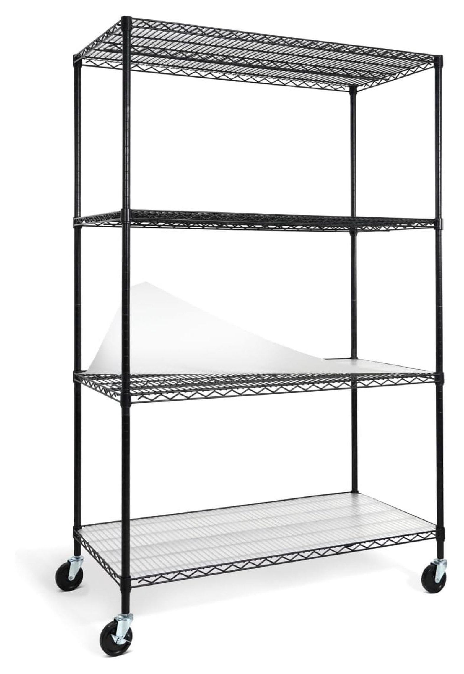 Heavy Duty Wire Shelving w/Wheels,Leveling Feet & Liners,Storage Metal