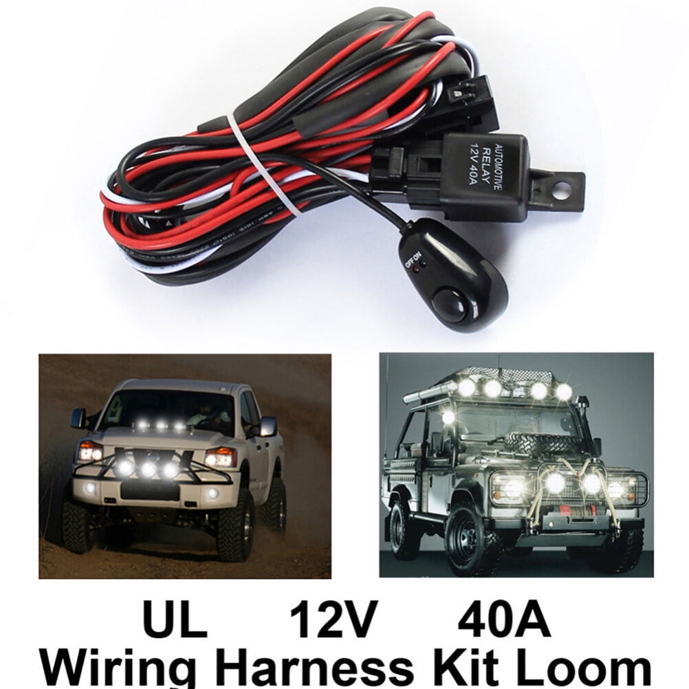 Heavy Duty Wiring Harness Kit for Car LED Light Bar Fuse Relay On/Off