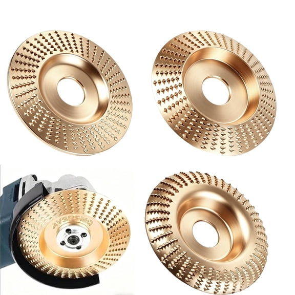 Heavy Duty Wood Carving Disc Set for 4 and 4 Half Inch Angle Grinder, Pro Grade Fast Cut Shaping Wheel Grinding Attachment, 14-Piece Wood Shaping Discs Set (3 Pcs)