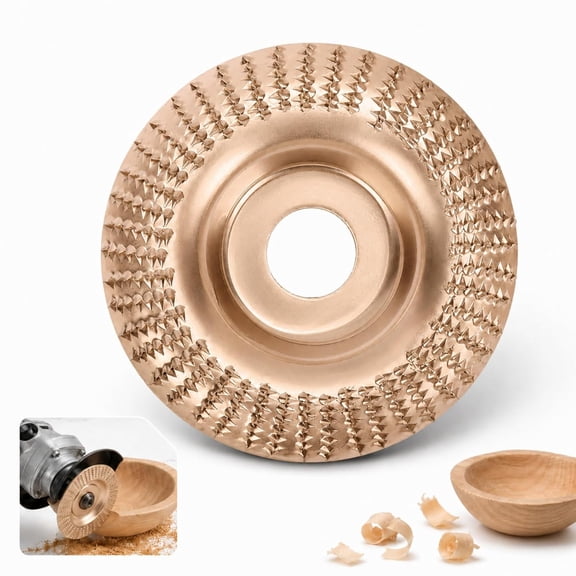 Heavy Duty Wood Carving Disc Set, Tungsten Carbide Grinding Wheel for 4 & 4-1/2 Inch Angle Grinder, 3Pcs Flat/Curved/Beveled Profiles for Shaping, Sanding, Polishing & Carving