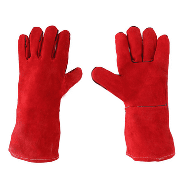 Heavy Duty Wood Log Burner Gloves Fire Pit Welding Heat Resistant Leather Gauntlets