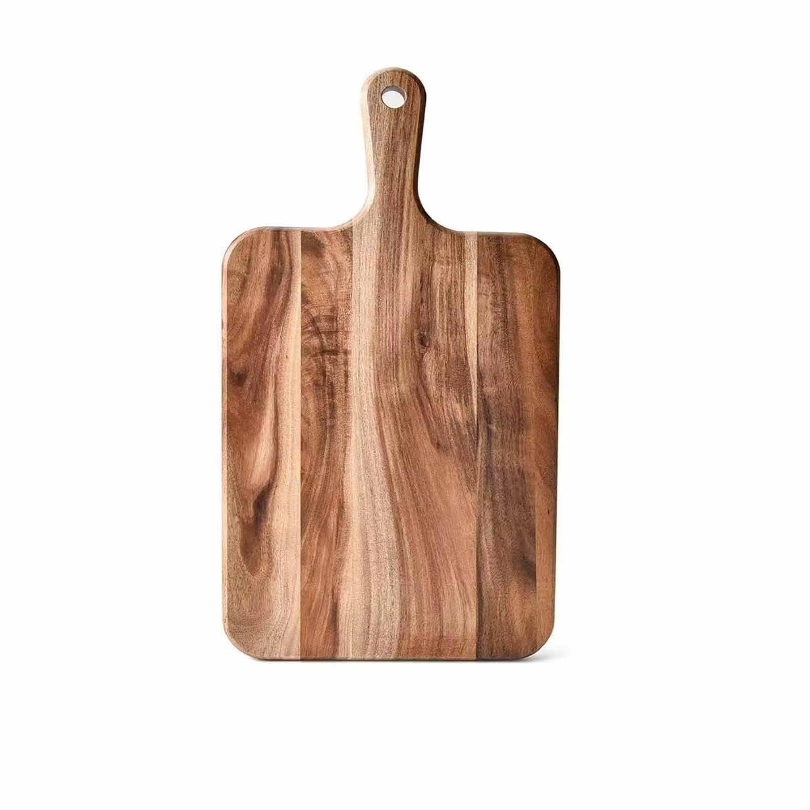 Heavy-Duty Wooden Cutting Board, Kitchen Wooden Chopping Block, Thickened Square Cutting Board with Handle - Wooden Cutting Board for Meat, Cheese, Vegetables, and Bread