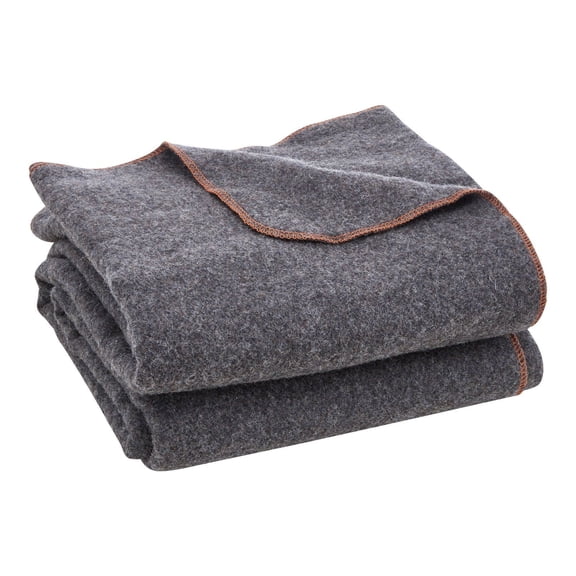 Heavy Duty Wool Stadium Blanket,Waterproof Windproof Camping Blanket,Fire Resistant Outdoor Blanket for Hiking,Travel,Picnics,64x88"es,Light Gray