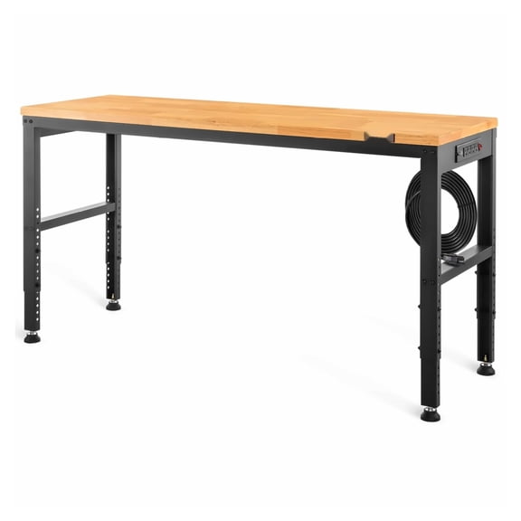 Heavy Duty Work Bench, 2000 lbs Capacity, 20x20 inch Adjustable Work Table with Power Outlets, Garage Workshop Workbench for Office, Garage, Workshop