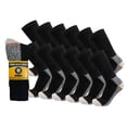 thumbnail image 1 of Heavy Duty Work Thick Warm Crew Cotton Socks, Steel Toe, (Black - 12 pairs) fits US Men's Shoe Size 10-12, 1 of 4