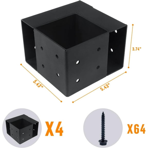 Heavy Duty Workbench Bracket Kit – Set of 4 Steel 3-Way for 4x4 and 2x4 Lumber