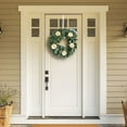 thumbnail image 1 of Heavy Duty Wreath Hook for Front Door & Wall, Strong Self Adhesive Clear Hook for Holiday Easter Wreath, Decorations, Lights, No Drill Removable Waterproof Hook for Indoor Outdoor Use, 12in, Green, 1 of 4