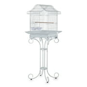 Heavy-Duty Wrought Iron Bird Cage - Victorian Style Aviary with Stand for Small Birds