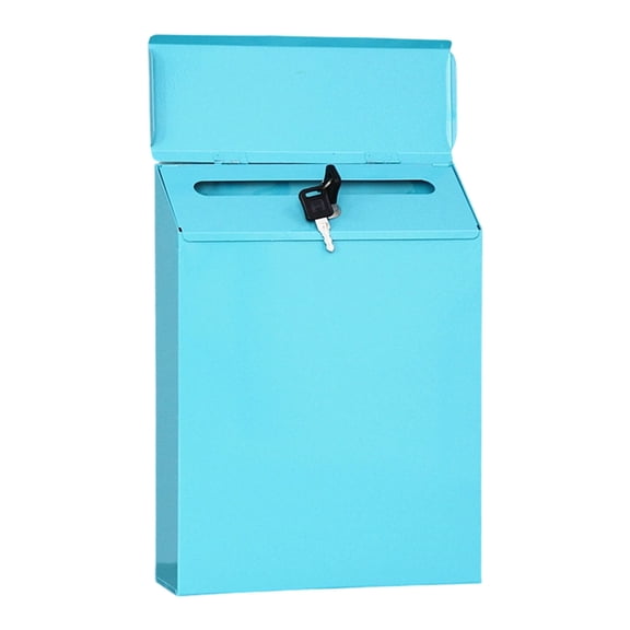 Secure Lockable Metal Mailbox Farmhouses Design Weather Resistant Wall Mounted Iron Mailbox For Home Exterior Decoration