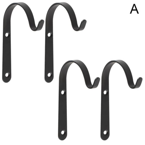 4 or 10 Pack Heavy-Duty Wrought Iron Wall Hooks with Screws for Hanging Bird Feeders, Lanterns, and Garden Decorations