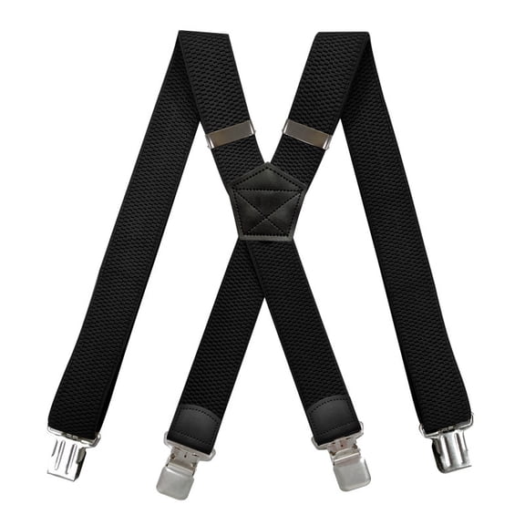 Heavy-Duty X-Back Men's Suspender with Secure Metal Clips, Adjustable Elastic Design for Comfortable Fit on Work and Wedding Trousers 3.5X120cm
