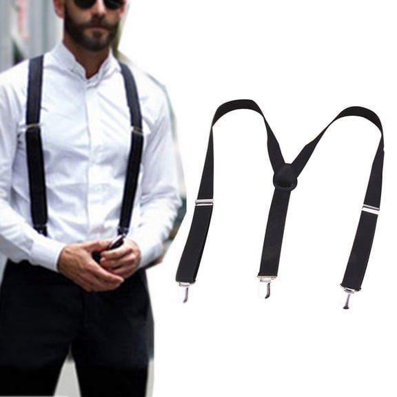 Elastic Y-Style Suspender Holders Equipped with Metal Clips Heavy Duty, Heavy Duty Straps, Adjustable Straps, Heavy Duty Clips, Stainless Steel Fixtures for Keeping Pants in Place