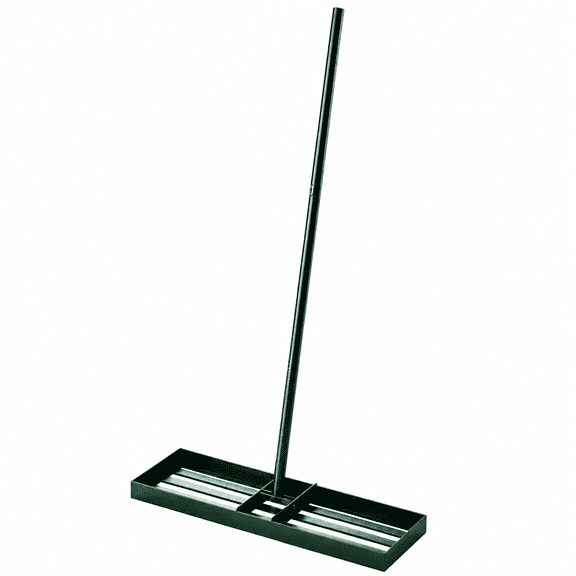 Heavy Duty Yard Leveling Rake 36 Inch Wide Head Powder Coated Rustproof Metal 3 Section Detachable 66.5 Inch Long Handle Lawn Soil Sand Leveling Tool