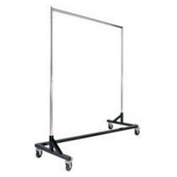 Heavy Duty Z Rack, 63" Nesting Clothes Rack - 500 Lbs Capacity - Adjustable Height 66-86", Black Finish - Garage, Laundry, Band Room Storage