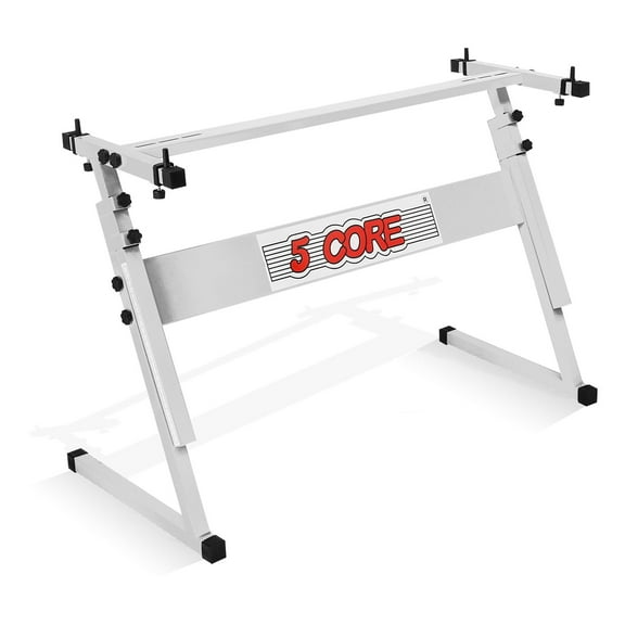 Heavy-Duty Z-Style Adjustable Keyboard Stand for 54/61 Key Pianos Foldable, 330lbs Capacity, Anti-Slip Riser for Electric Pianos & Synthesizers