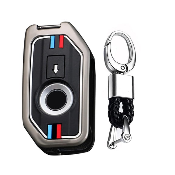 Heavy-Duty Zinc Alloy Key Fob Cover with Metal Keychain for BMW F850 GS R1200 GS LC R1250 GS Adventure R1200 GS LC Models