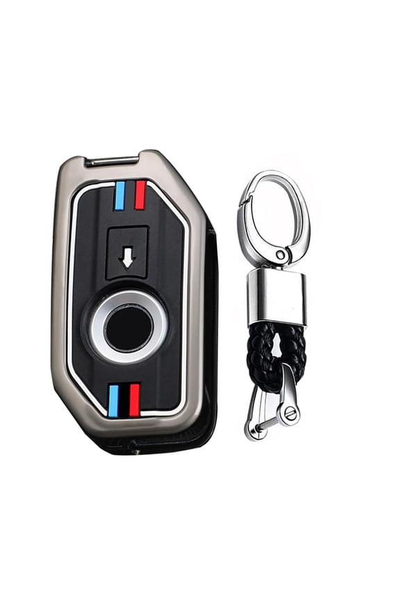 Heavy-Duty Zinc Alloy Key Fob Cover with Metal Keychain for BMW F850 GS R1200 GS LC R1250 GS Adventure R1200 GS LC Models