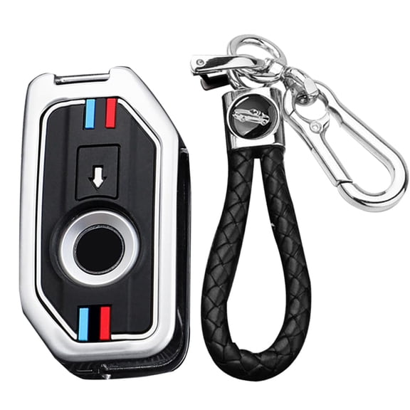 Heavy-Duty Zinc Alloy Key Fob Cover with Metal Keychain for BMW F850 GS R1200 GS LC R1250GS ADV R1200GS LC Motorcycle Remote Protector