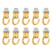 Heavy Duty Zinc Alloy Opening Lantern Chandelier Ceiling Hanging Ring Hook Set for DIY Light Fixture & Decoration, Electrophoresis Gold 10-Pack, 3 inches / 7.62 cm