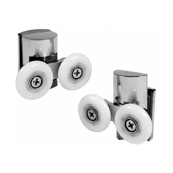 Heavy Duty Zinc Alloy Shower Door Rollers, Adjustable Height Shower Door Casters, Smooth and Quiet Operation for Bathroom Pan Glass Sliding Doors, 2 Pieces